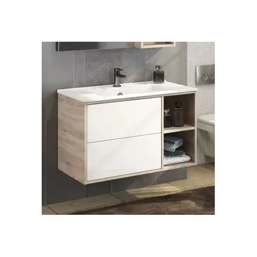 Тумба-умывальник "Гамбург-90" дуб сонома с раковиной COMFORTY 90E
