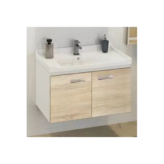 Тумба-умывальник "Рига-80" дуб сонома с раковиной COMFORTY 9335-80
