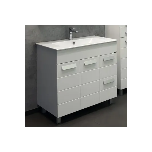 Тумба-умывальник Модена 90М белая с раковиной Quadro 90 00-00001644 Comforty